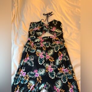 Tropical Floral Halter Romper